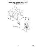 MAGNETRON AND AIRFLOW Diagram and Parts List for KEMS377YBL0  KitchenAid Wall Oven