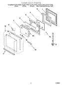 OVEN DOOR PARTS Diagram and Parts List for YKEBS177DW5  KitchenAid Wall Oven