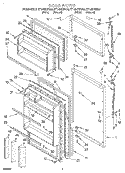 DOOR Diagram and Parts List for RT14BKXFW00  Whirlpool Refrigerator