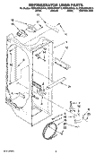 REFRIGERATOR LINER PARTS Diagram and Parts List for KSRG22FKWH19  KitchenAid Refrigerator