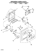 DISPENSER FRONT PARTS Diagram and Parts List for KSRG22FKBT18  KitchenAid Refrigerator