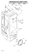REFRIGERATOR LINER Diagram and Parts List for KSRG25FKBL01  KitchenAid Refrigerator