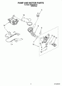 PUMP AND MOTOR PARTS Diagram and Parts List for WFW8200TW01  Whirlpool Washer