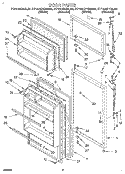 DOOR Diagram and Parts List for RT14HDYBL00  Roper Refrigerator