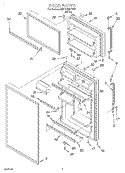 DOOR Diagram and Parts List for 3ET18NMXFW01  Whirlpool Refrigerator