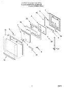 OVEN DOOR Diagram and Parts List for RBD277PDB2  Whirlpool Wall Oven