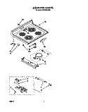 COOKTOP, LIT/OPTIONAL Diagram and Parts List for RF396PCXN2  Whirlpool Range