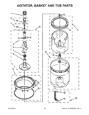 AGITATOR, BASKET AND TUB PARTS Diagram and Parts List for WGT3300XQ2  Whirlpool Washer Dryer Combo