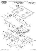 COOKTOP AND MANIFOLD Diagram and Parts List for FGP210EN0  Roper Range