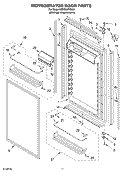 REFRIGERATOR DOOR PARTS Diagram and Parts List for KBRO36FMX00  KitchenAid Refrigerator
