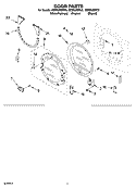 DOOR PARTS Diagram and Parts List for GEW9250PT0  Whirlpool Dryer