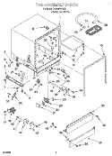TUB ASSEMBLY Diagram and Parts List for DU800DWGQ2  Whirlpool Dishwasher