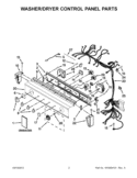WASHER/DRYER CONTROL PANEL PARTS Diagram and Parts List for WET3300XQ1  Whirlpool Washer Dryer Combo