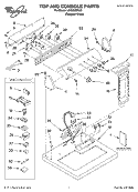 TOP AND CONSOLE, LIT/OPTIONAL Diagram and Parts List for LGQ9508KQ0  Whirlpool Dryer