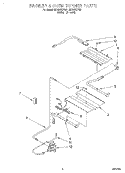 BROILER AND OVEN BURNER Diagram and Parts List for SF367PEYW7  Whirlpool Range