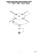 LOWER WASHARM AND STRAINER PARTS Diagram and Parts List for KUDP01ILBS0  KitchenAid Dishwasher