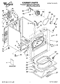 CABINET PARTS Diagram and Parts List for LER8648LW1  Whirlpool Dryer