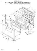 DOOR Diagram and Parts List for RF378PXGQ0  Whirlpool Range