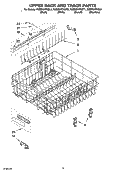 UPPER RACK AND TRACK PARTS Diagram and Parts List for KUDM01FKWH1  KitchenAid Dishwasher