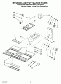 INTERIOR AND VENTILATION PARTS Diagram and Parts List for MH1160XSD2  Whirlpool Microwave