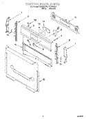 CONTROL PANEL Diagram and Parts List for FGP335EW0  Roper Range