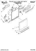 FRAME AND CONSOLE Diagram and Parts List for DU925QWDQ2  Whirlpool Dishwasher