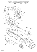 MOTOR AND ICE CONTAINER Diagram and Parts List for KSRS22QGWH03  KitchenAid Refrigerator