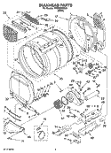 BULKHEAD PARTS Diagram and Parts List for YWED9200SQ1  Whirlpool Dryer