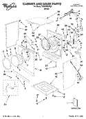 CABINET AND DOOR PARTS Diagram and Parts List for YLEW0050PQ3  Whirlpool Dryer