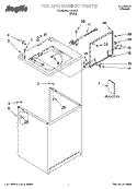 TOP AND CABINET PARTS Diagram and Parts List for IJ42001  Inglis Washer