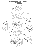 REFRIGERATOR SHELF PARTS Diagram and Parts List for KSSC48FMS01  KitchenAid Refrigerator