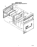 DOOR Diagram and Parts List for KEDS207YAL0  KitchenAid Range