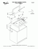 TOP AND CABINET PARTS Diagram and Parts List for 7MWT98965WW1  Whirlpool Washer