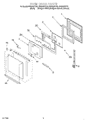 OVEN DOOR Diagram and Parts List for RBS305PDT8  Whirlpool Wall Oven