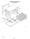 INTERNAL OVEN Diagram and Parts List for SF302BERW1  Whirlpool Range
