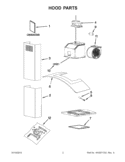 HOOD PARTS Diagram and Parts List for IHW6530BS0  Whirlpool Range Hood