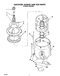 AGITATOR, BASKET AND TUB Diagram and Parts List for LCR5244AN1  Whirlpool Washer