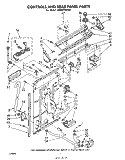 CONTROLS AND REAR PANEL Diagram and Parts List for LA5400XMW3  Whirlpool Washer
