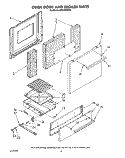 OVEN DOOR AND BROILER Diagram and Parts List for SF0100ERW1  Whirlpool Range