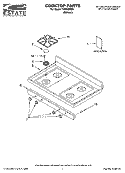 COOKTOP PARTS Diagram and Parts List for TGS326RD0  Estate Range