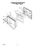 LOWER OVEN DOOR Diagram and Parts List for KEBI271YWH2  KitchenAid Wall Oven
