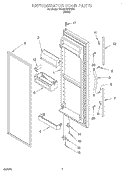 REFRIGERATOR DOOR Diagram and Parts List for 7GD22DFXFW01  Whirlpool Refrigerator