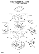 REFRIGERATOR SHELF PARTS Diagram and Parts List for KSSO36QMX02  KitchenAid Refrigerator