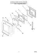 UPPER OVEN DOOR Diagram and Parts List for RBD245PDQ9  Whirlpool Wall Oven