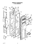 FREEZER DOOR Diagram and Parts List for 3ED25DQXVN01  Whirlpool Refrigerator