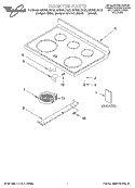 COOKTOP, LITERATURE Diagram and Parts List for GR399LXGB2  Whirlpool Range