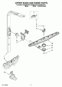 UPPER WASH AND RINSE PARTS Diagram and Parts List for GU3200XTVB0  Whirlpool Dishwasher