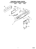 CONTROL PANEL PARTS Diagram and Parts List for GU3600XTSY1  Whirlpool Dishwasher
