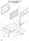 DOOR AND DRAWER Diagram and Parts List for FEP330BW1  Roper Range