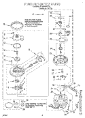 PUMP AND MOTOR Diagram and Parts List for DU935QWDQ1  Whirlpool Dishwasher